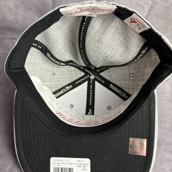 Portland Trail Blazers Mitchell And Ness Hat 7‎ 1/4 Grey Dynasty NBA NEW - Picture 7 of 7